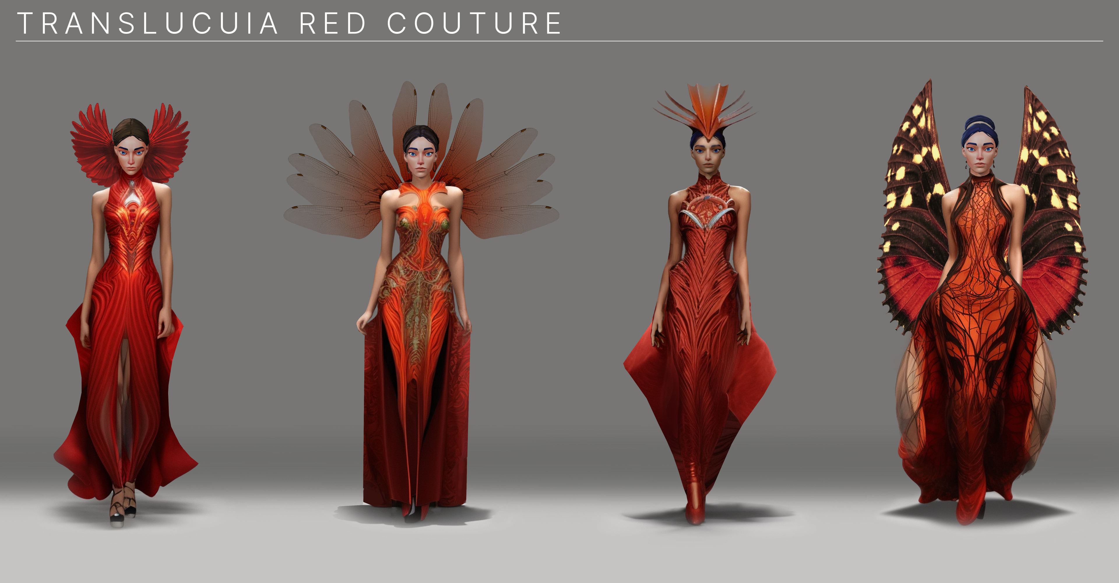 Female nature costume design -  RED.