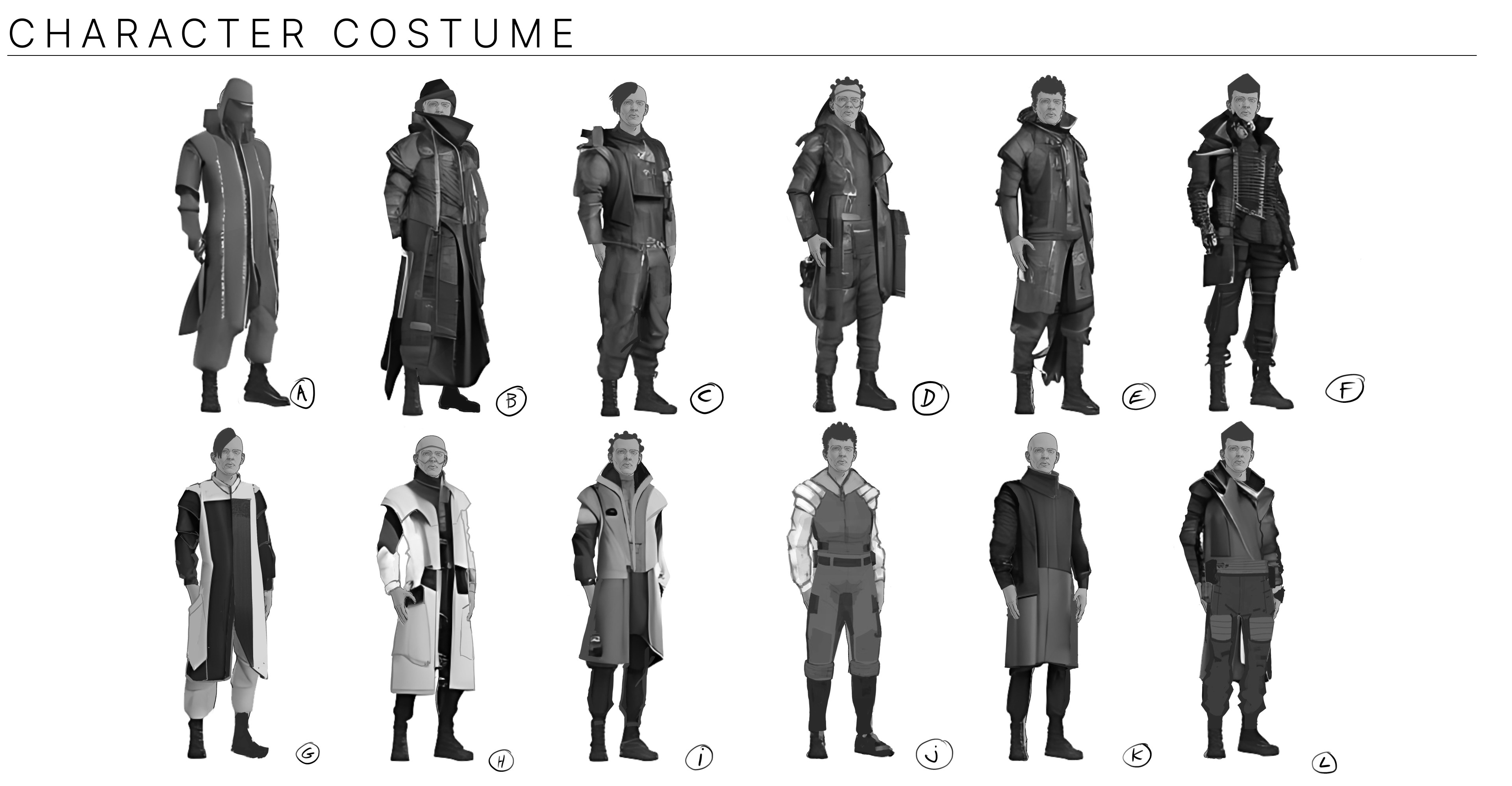 Male costume design thumbnails