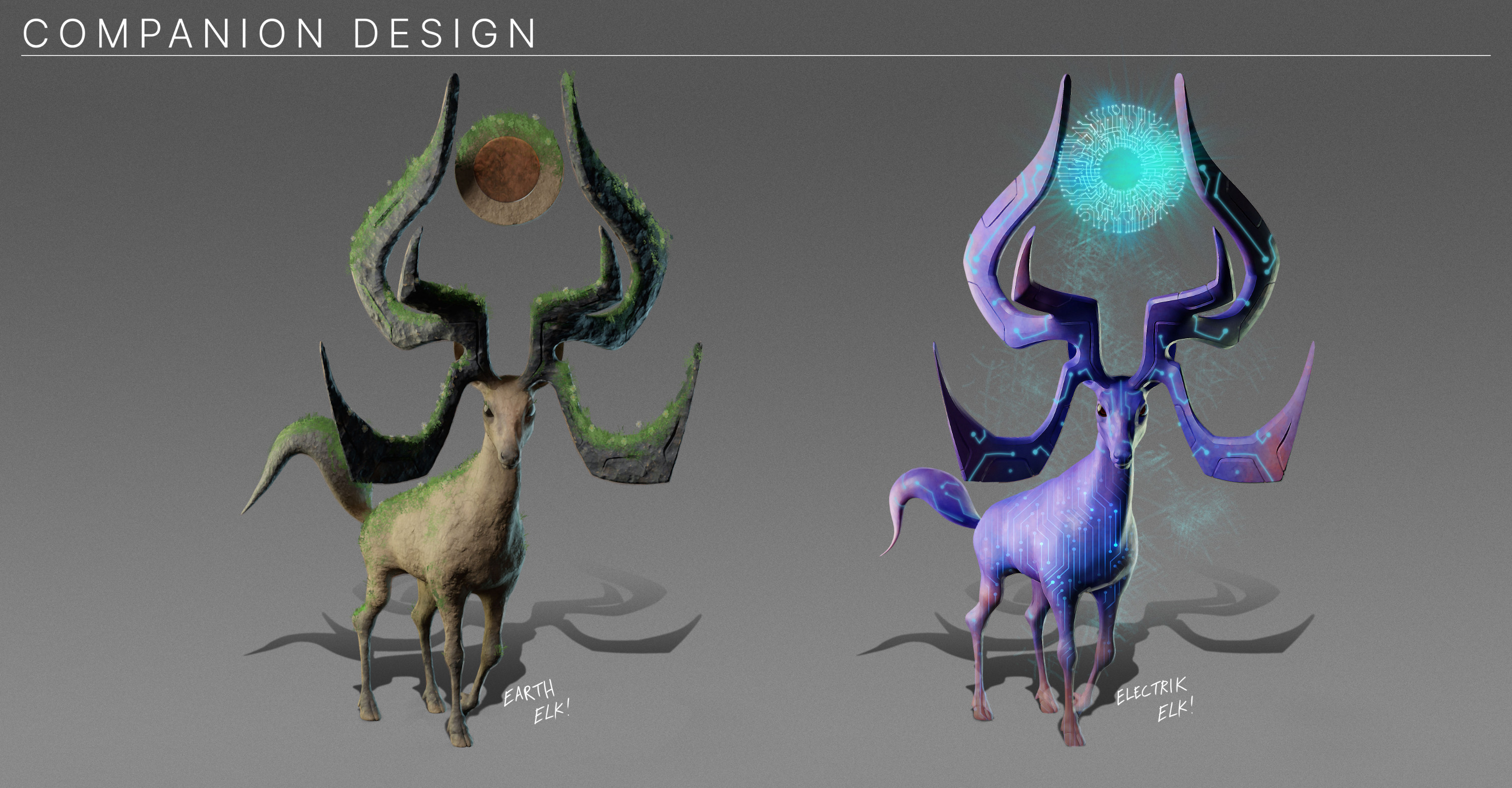 Stylised creature design Elk. 