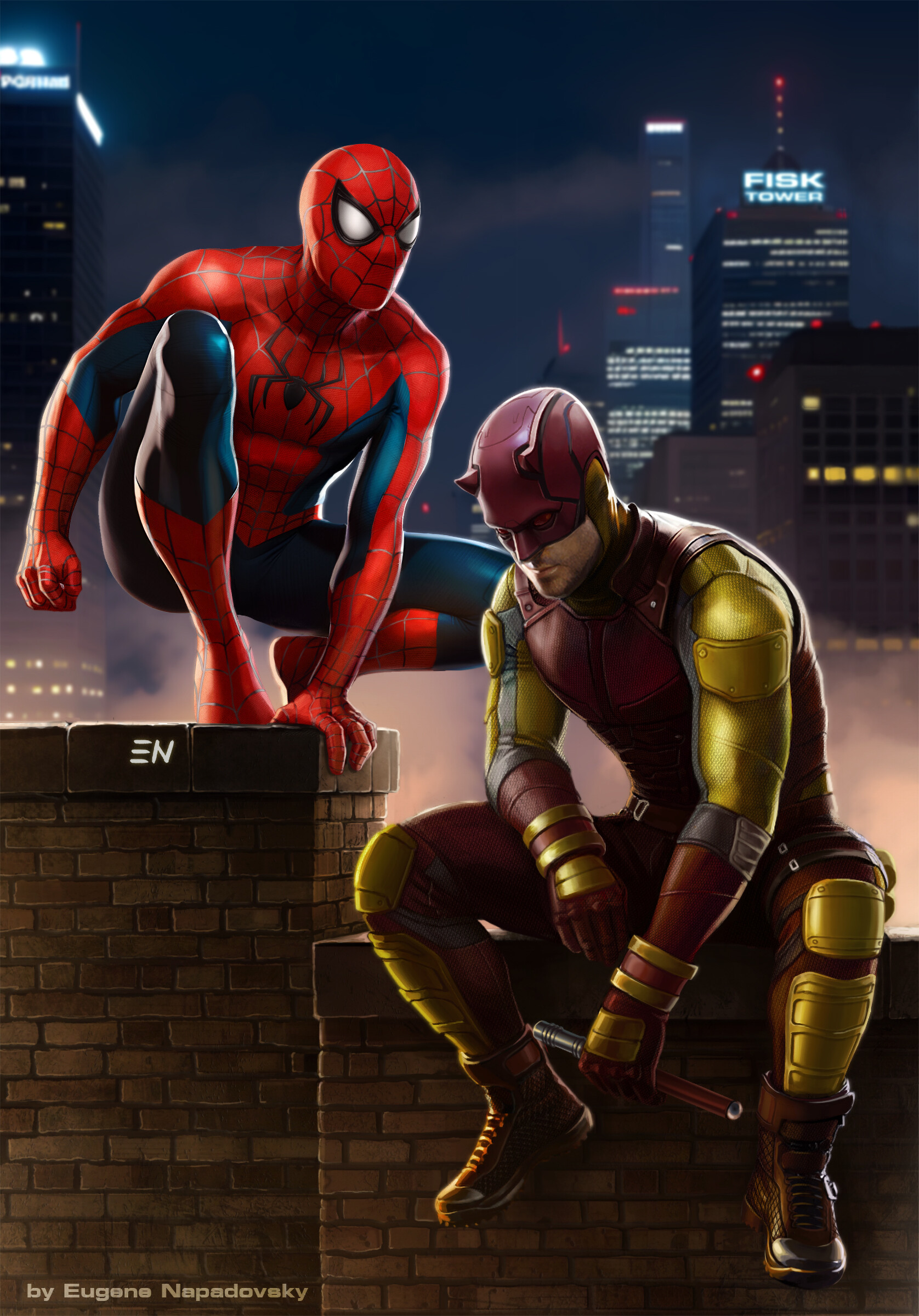 ArtStation - MCU Spider-Man & Daredevil team-up