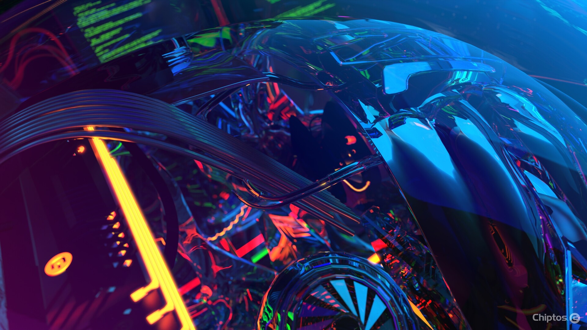 ArtStation - Chiptos X Computer Case Abstract NFT Wallpaper Gaming  Background Gloss Glass Computer Parts Black
