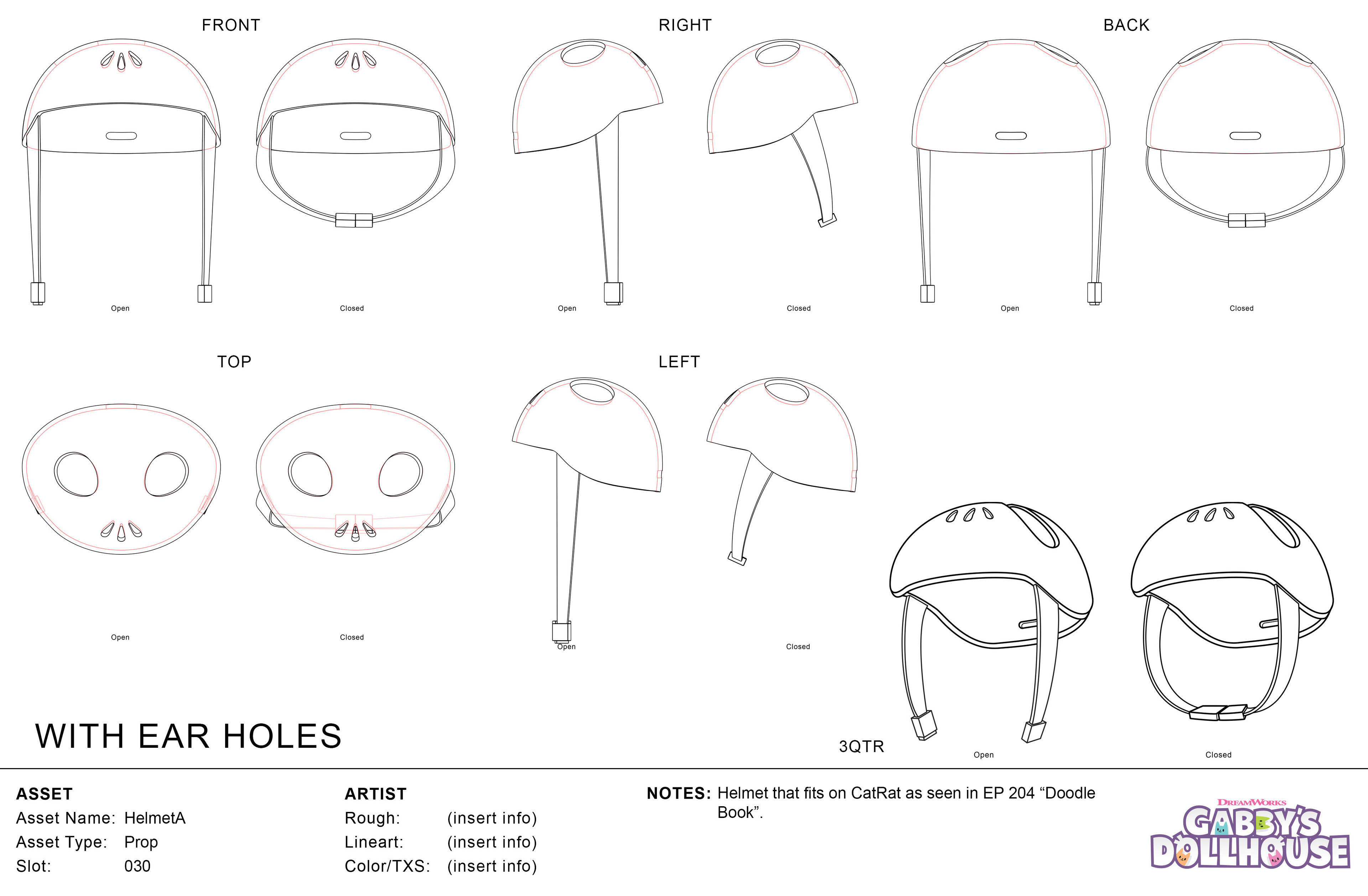 Cat Rat's Helmet Line Art