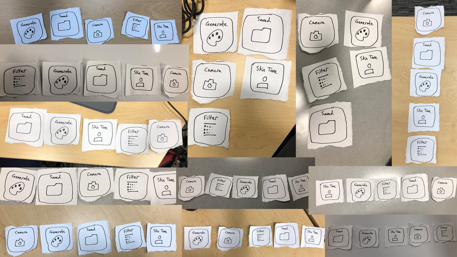 Card sorting with users to figure out the arrangement of the home screen
