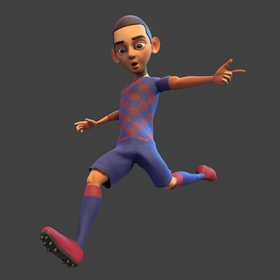 Posing the foolball player - Blender