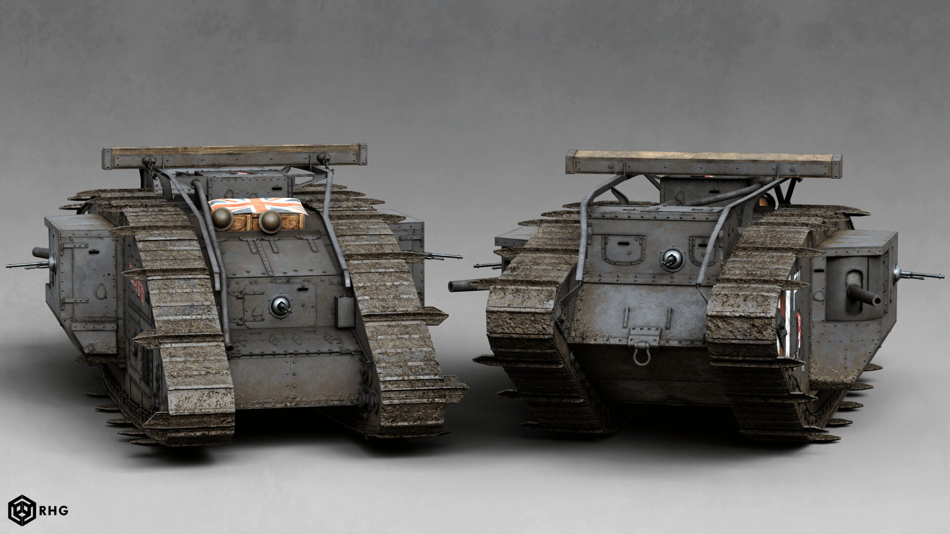 ArtStation - WWI British Mark V Tank - Black Bess