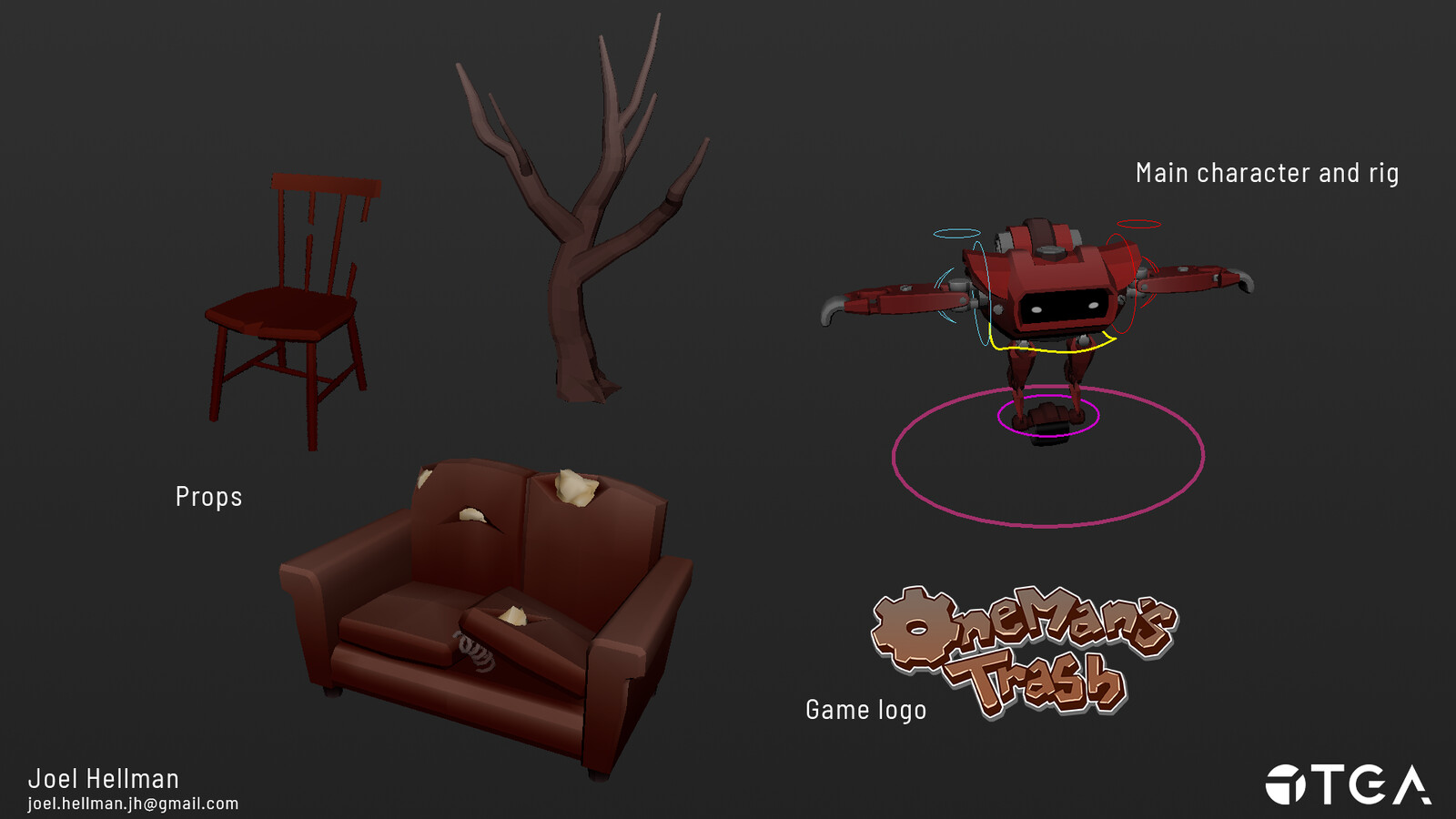 Some of the assets I did for this game project. Mainly focused on creating the main character.