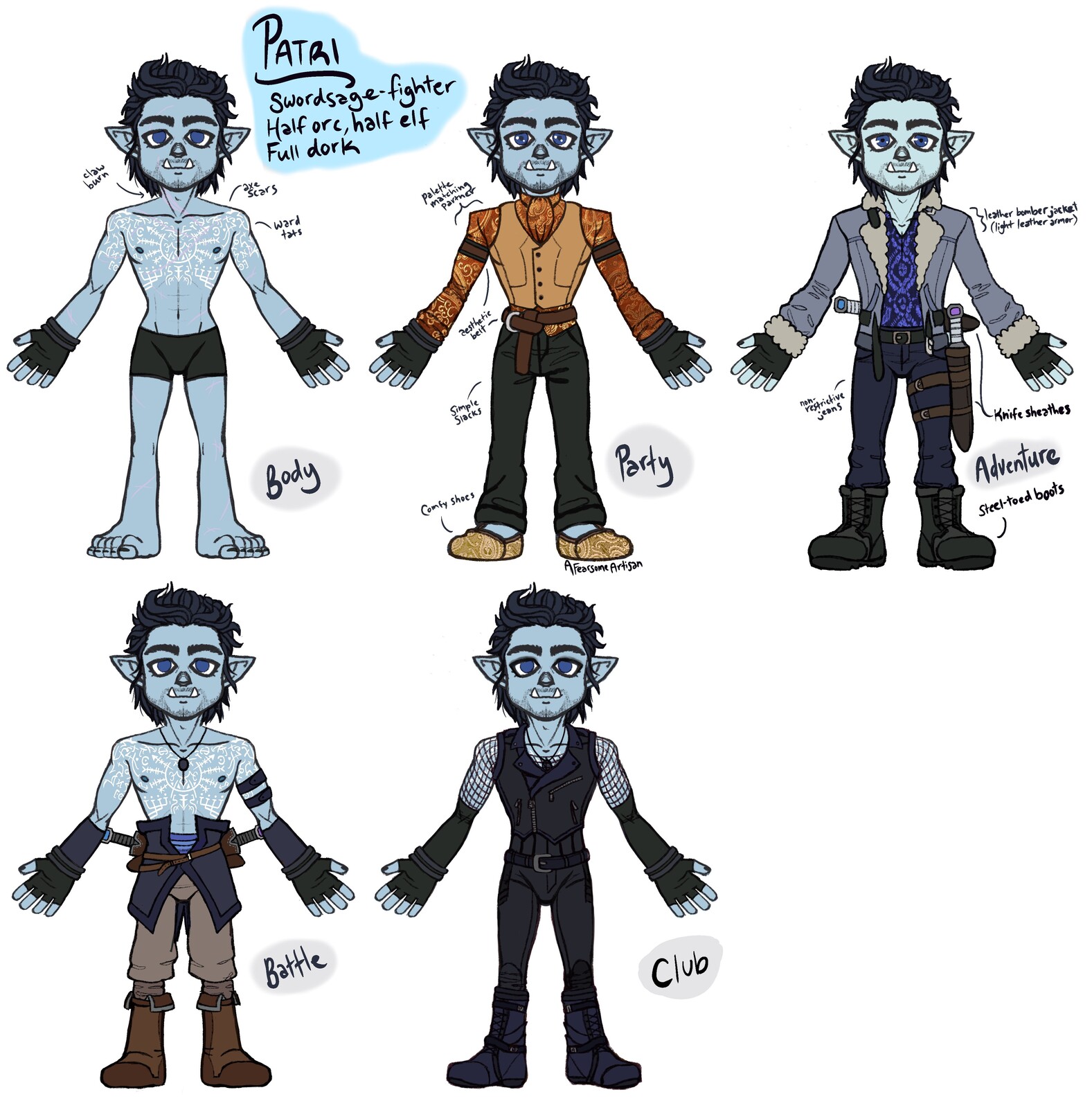 Alternate outfits