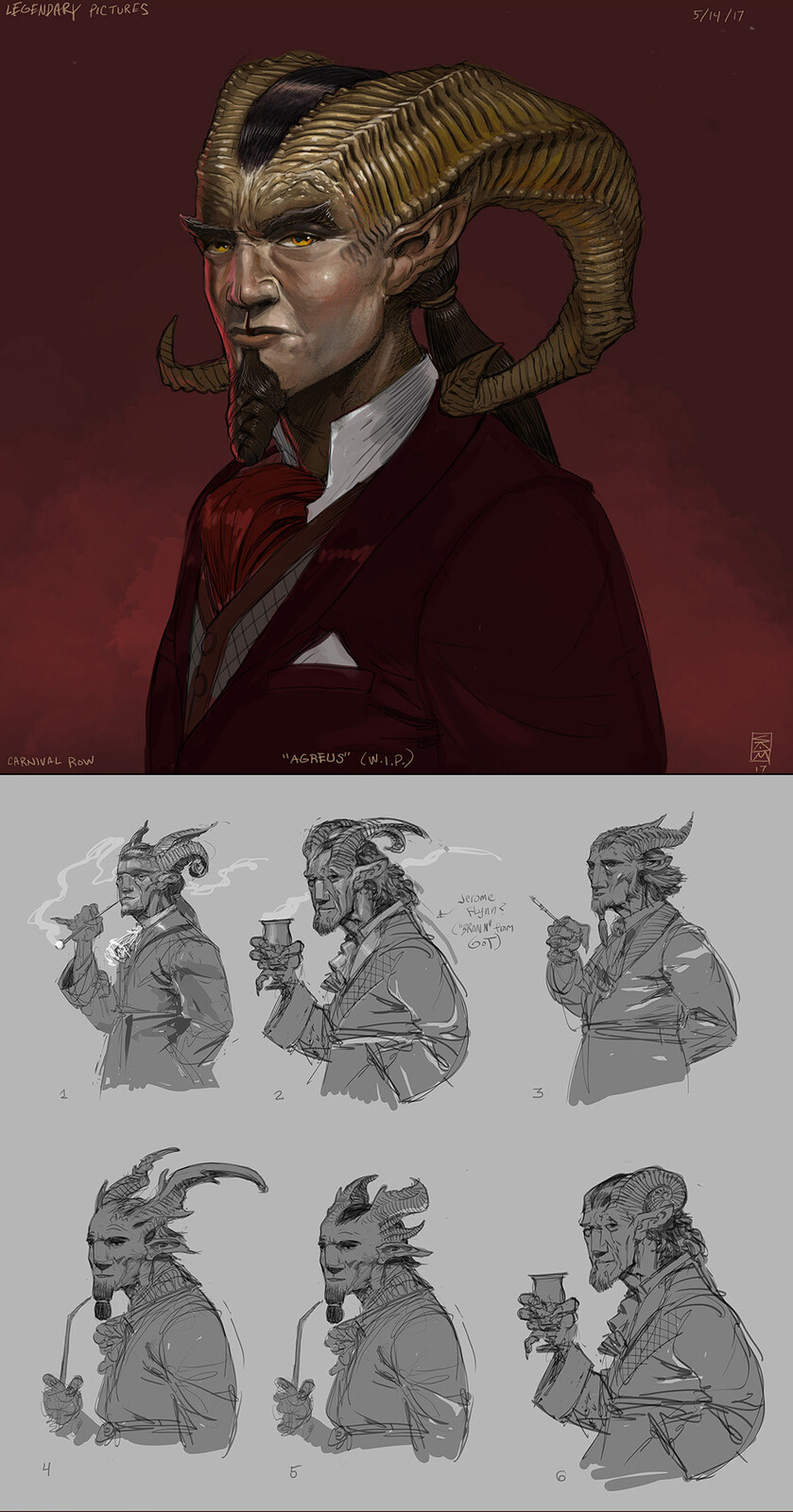 Agreus and Faun sketches