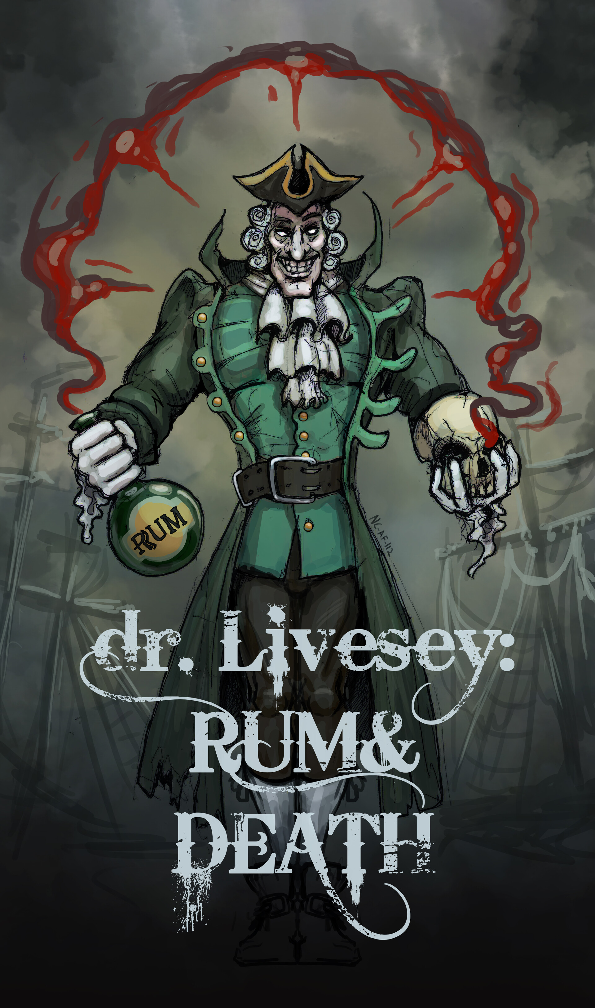 Dark Dr. Livesey - Rom and Death - Treasure Island Halloween Art