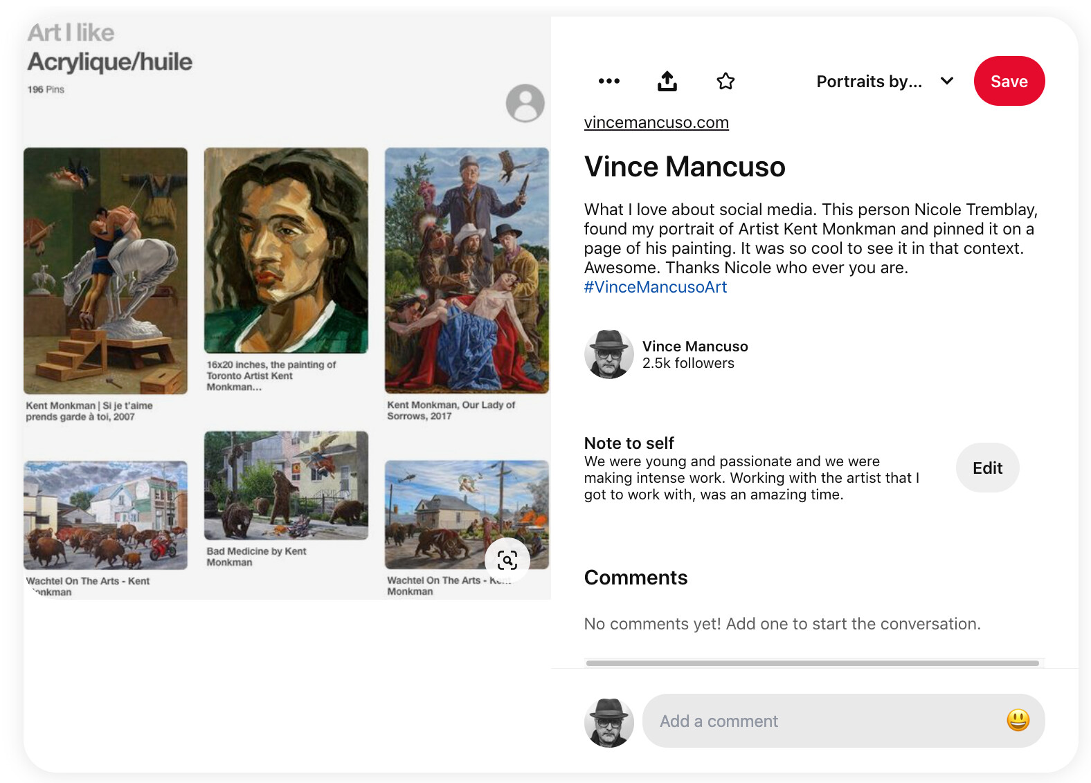 2018, The portrait that I painted of artist Kent Monkman, is being shared by internet followers.
