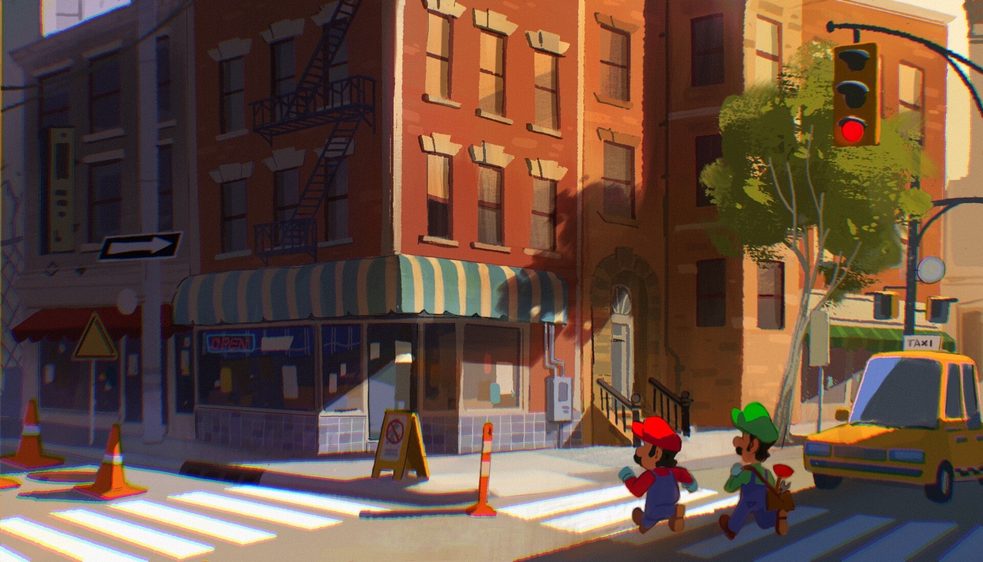 ArtStation Mario Bros in Brooklyn (fan art)