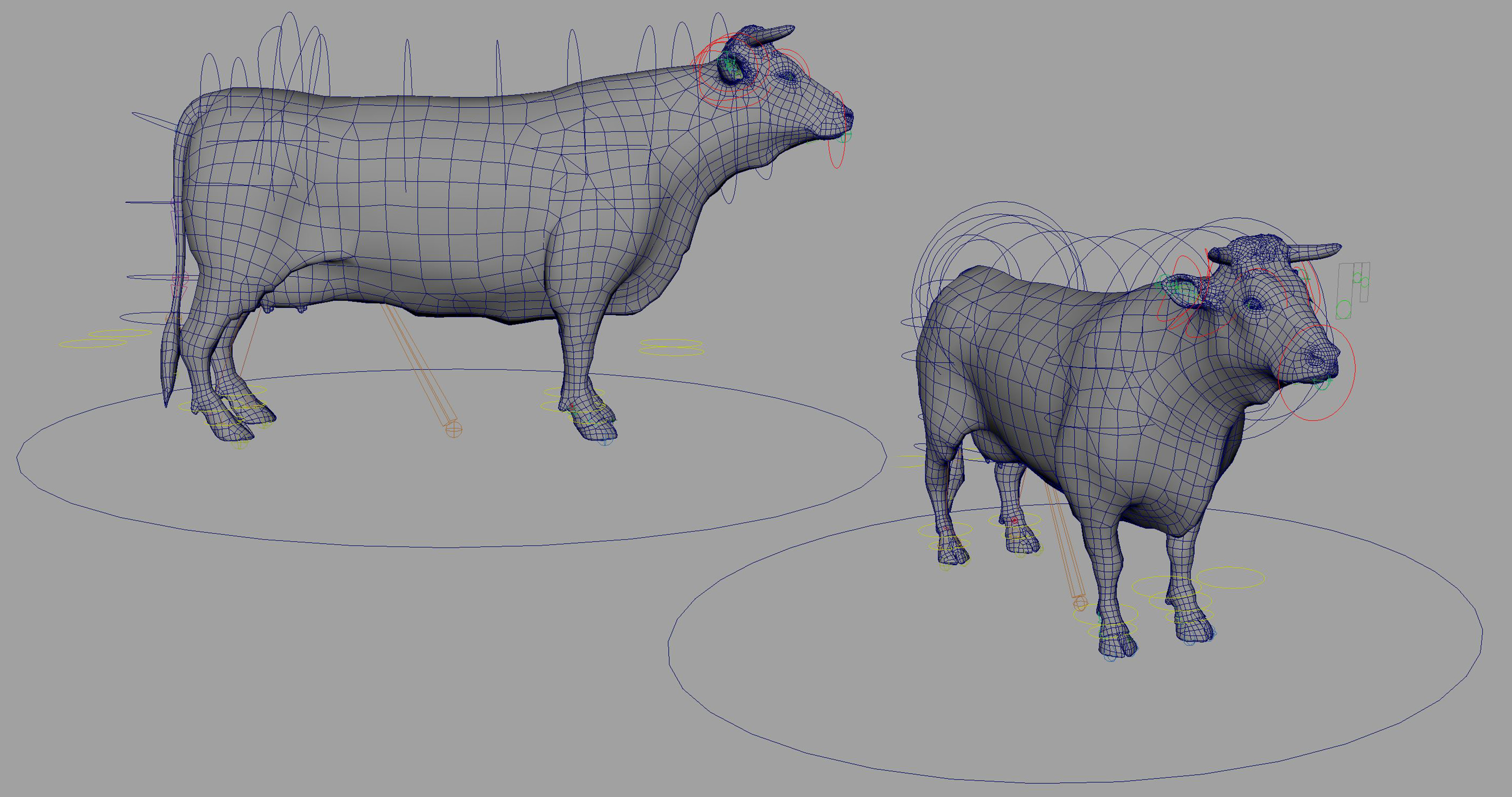 Control rig for Cow. Created manually.