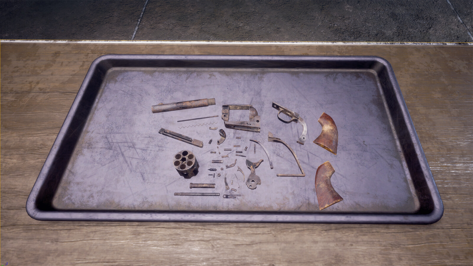 In game view of the dismantled colt