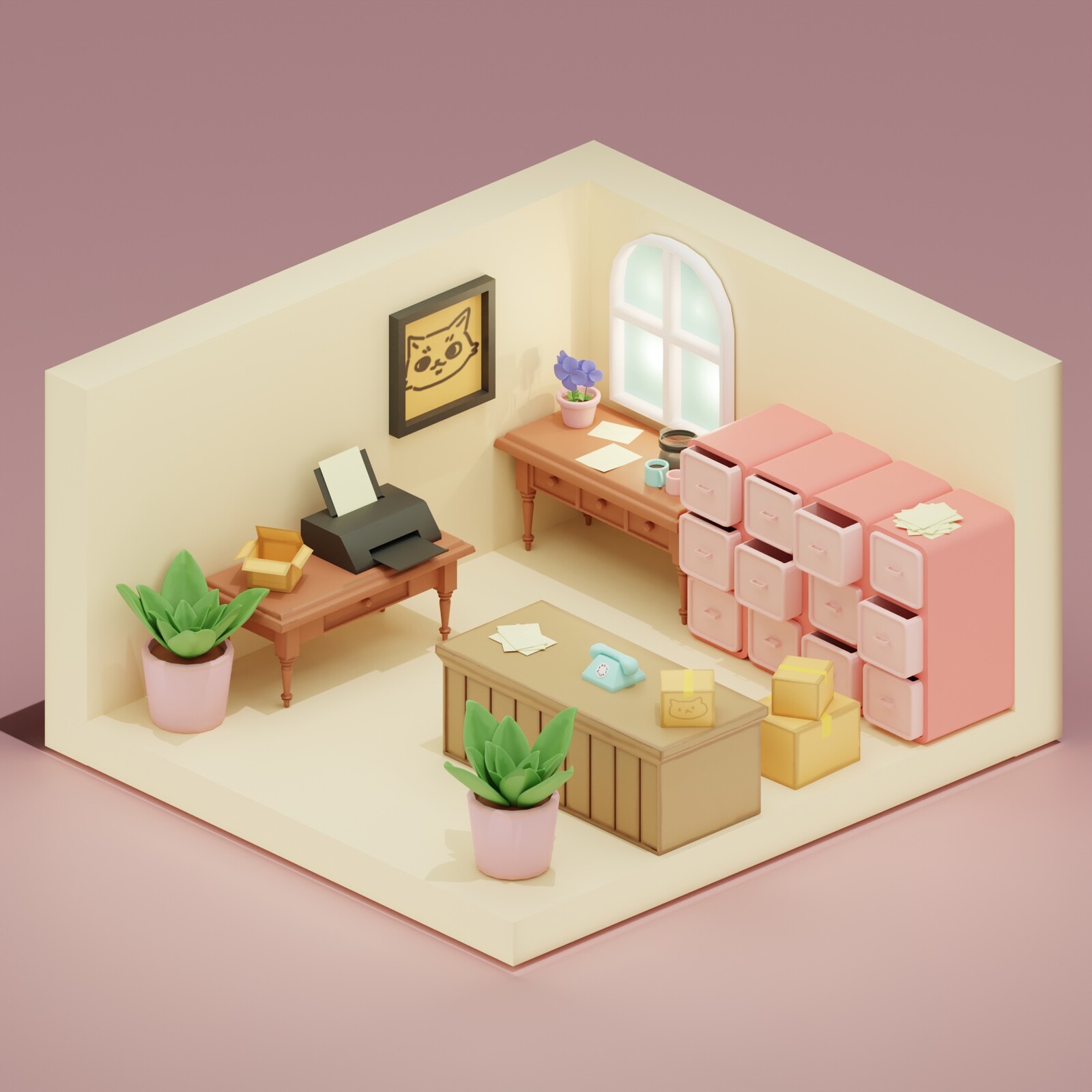 Post Office 3D Environment Isometric