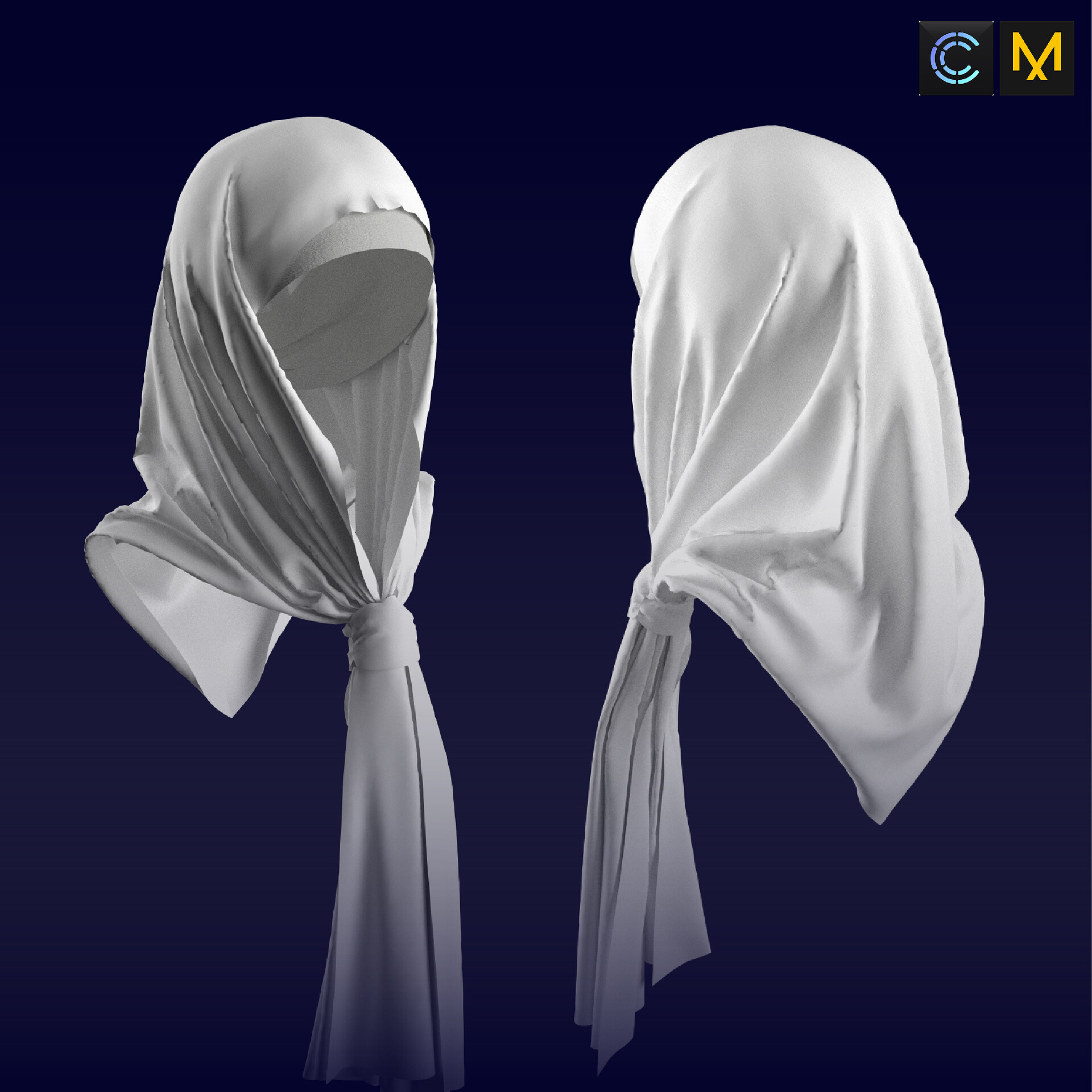 ArtStation 17 scarf and headbands 3d models for male and female