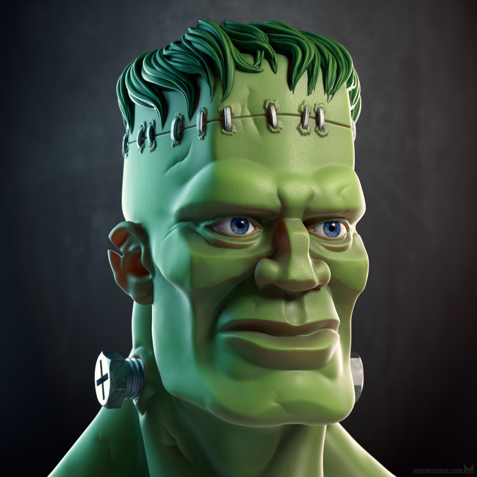 Frankie Hulkenstein, stylized 3D character concept