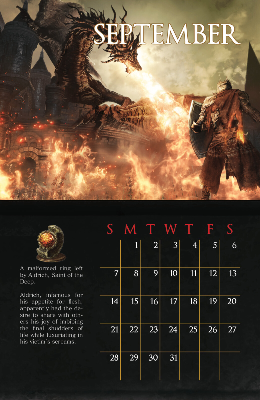 Kevyn Corona Dark Souls III Calendar