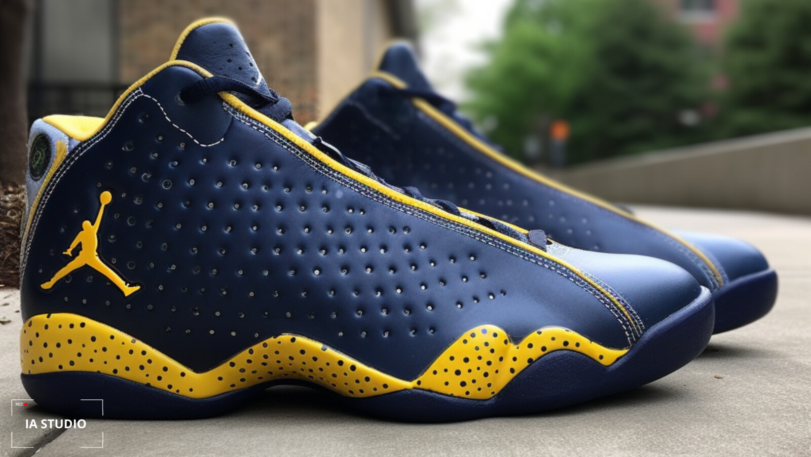 Air Jordan sneakers Navy yellow gradient by IA STUDIO &amp; S7