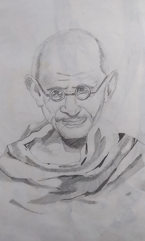 Mahatma Gandhi Face  Mahatma gandhi Gandhi Pencil sketches easy