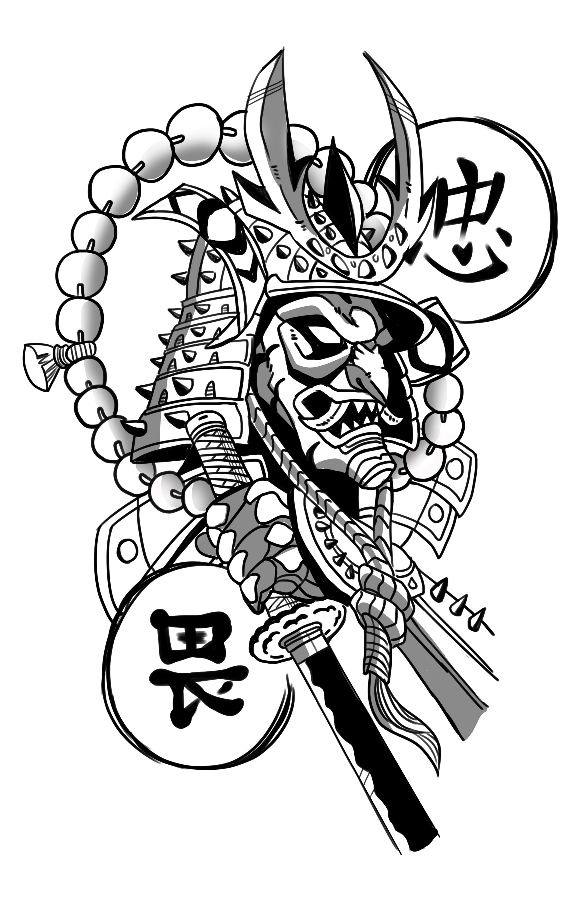 ArtStation - Samurai Tattoo Design