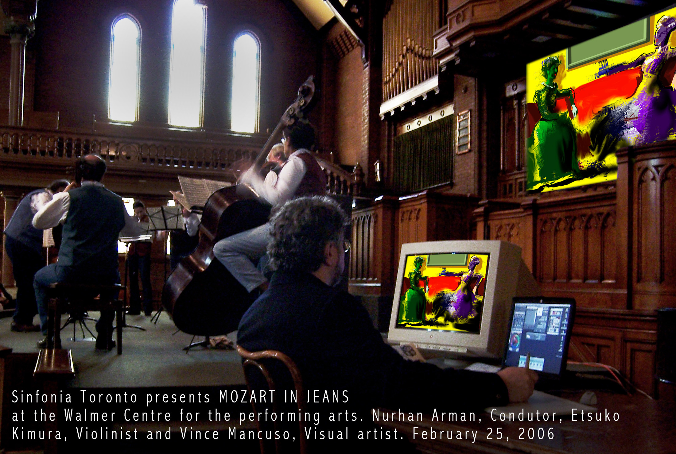 2006, Painting live with Sinfonia Toronto at the Walmer Centre for the performing arts.