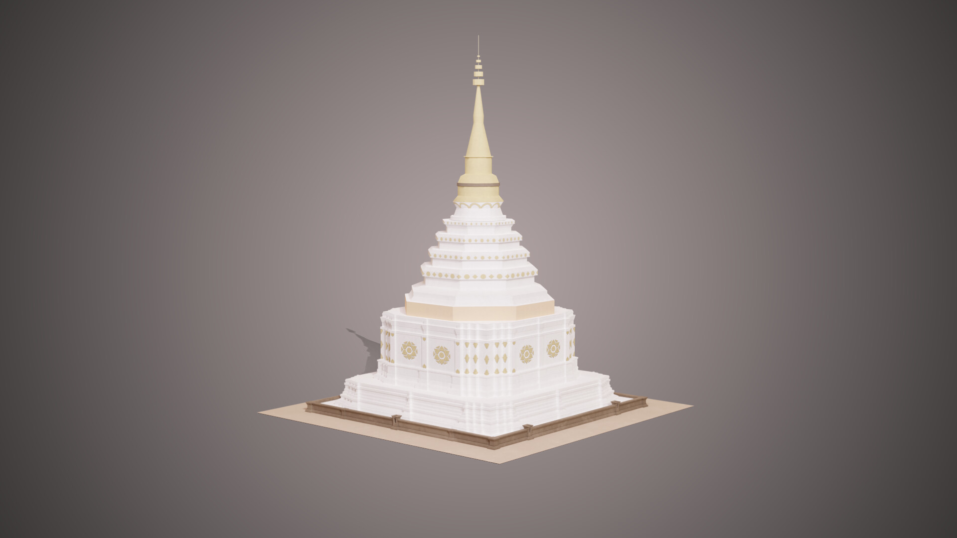 ArtStation - Low Poly Temple Chiang Yuen