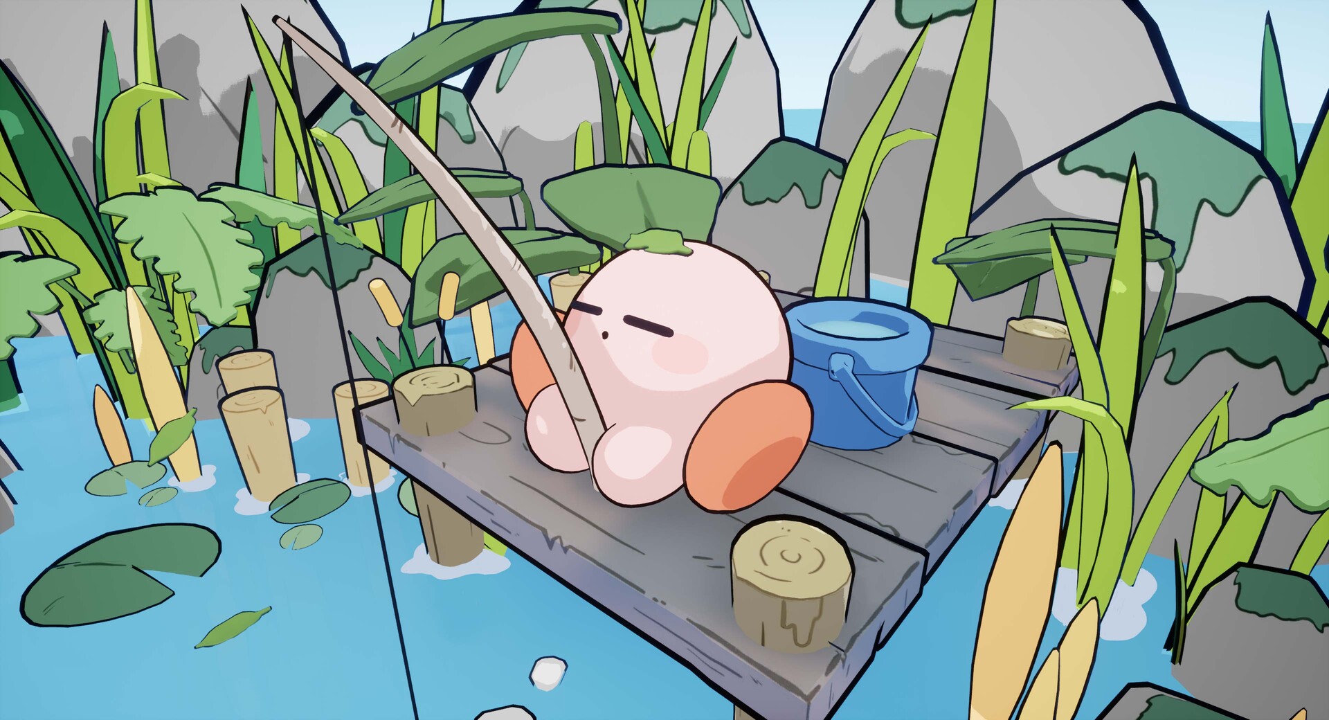 Kurain Villager on X: No thoughts, just fishing 🎣 #Kirby