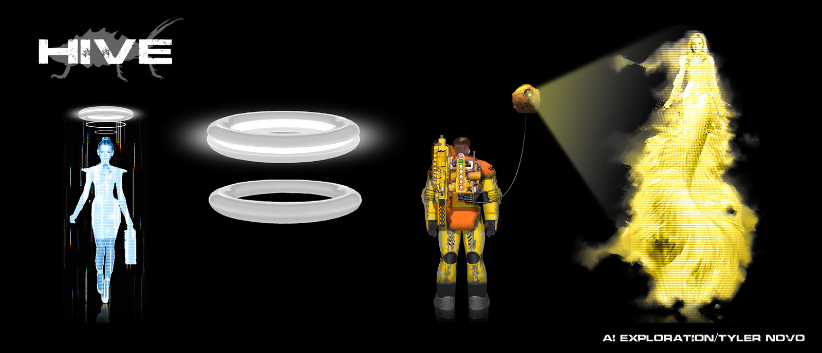 I got a little carried away with the amount of characters. I thought it would be fun if the team of blue collared marines had a mermaid for a personal AI. Her innocence and wonder could bring a little levity to the 9 to 5 grind.