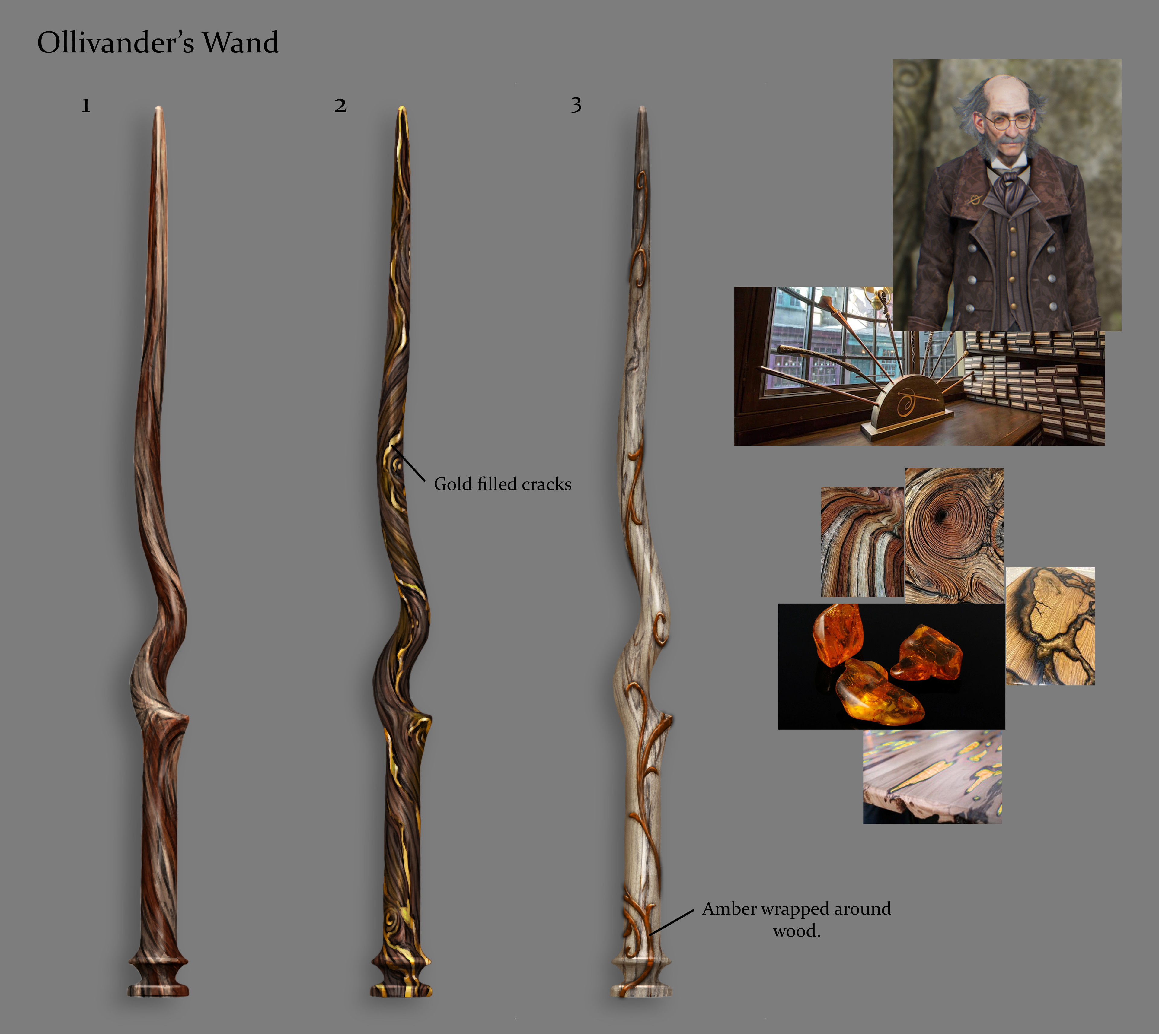 Concepts for Ollivander's wand. 