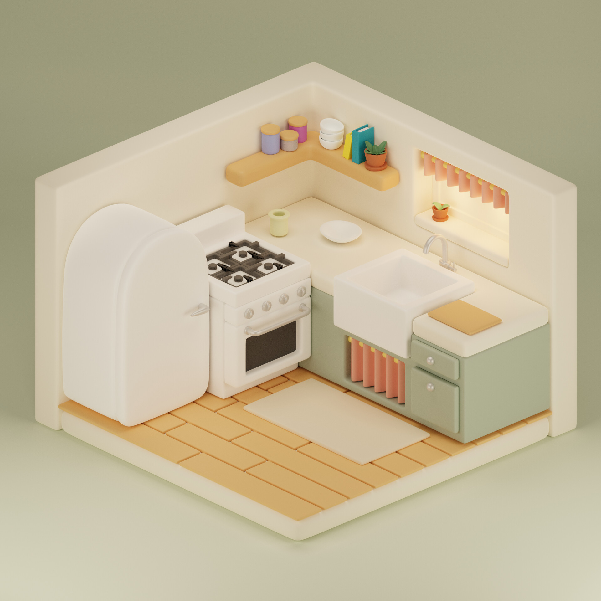 ArtStation - isometric kitchen