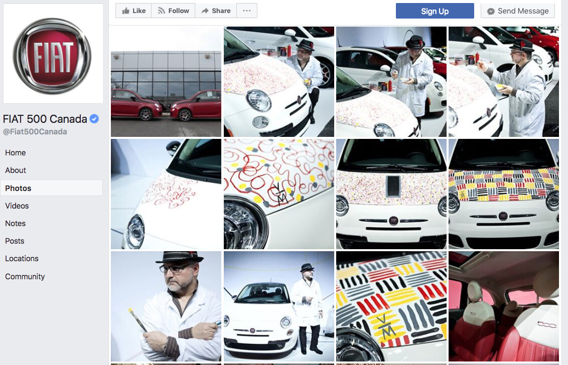 2011, FIAT asked me to paint two FIAT 500s at the launch event in Toronto during the  Auto show.