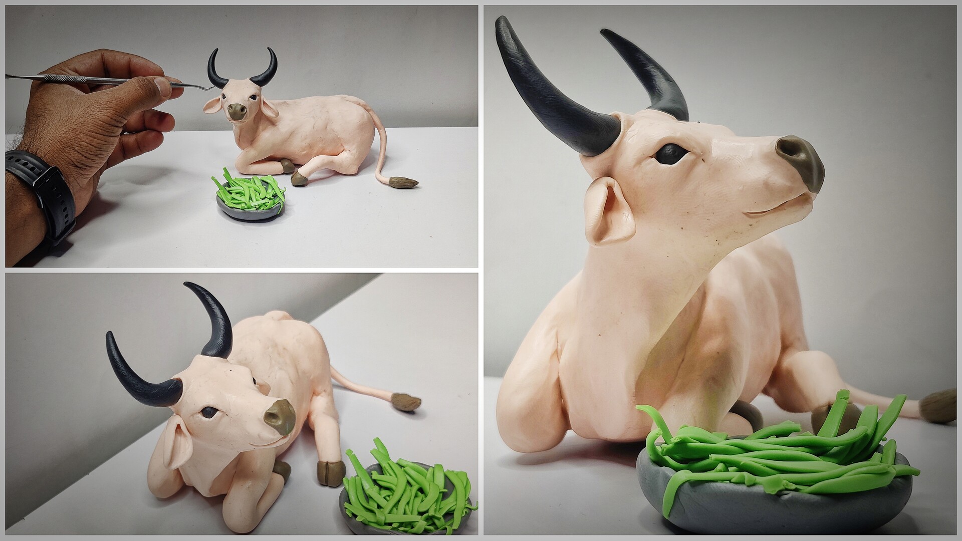 Корова из пластилина для детей