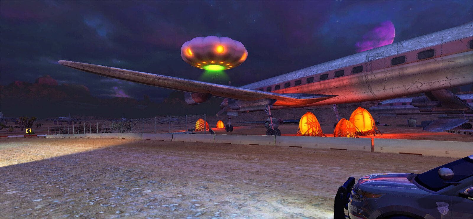 Closeup of the plane &amp; pods.