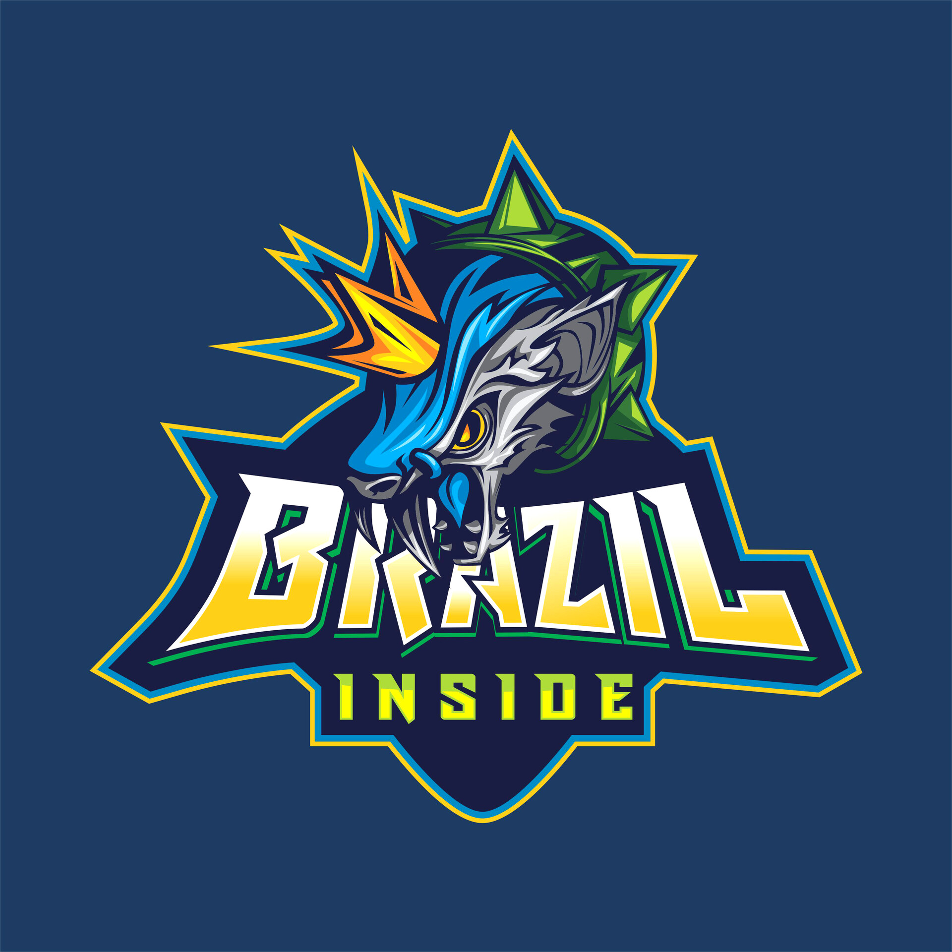 ArtStation - Creation of the E-Sports logo: Guild Brazil Inside.