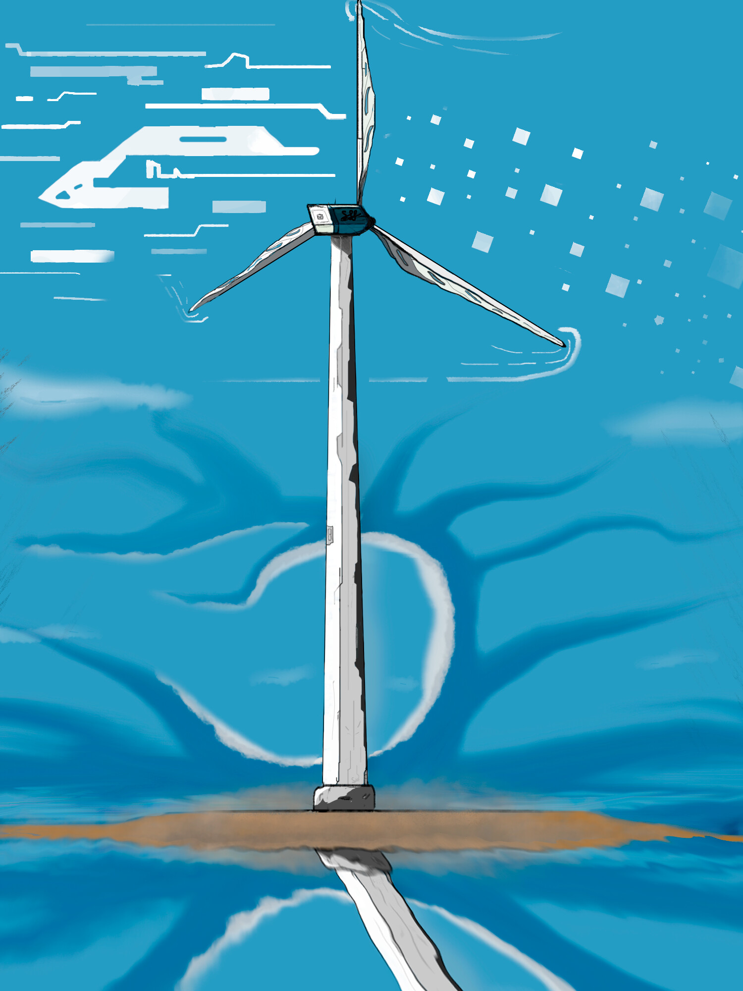 ArtStation - Wind generator on shore