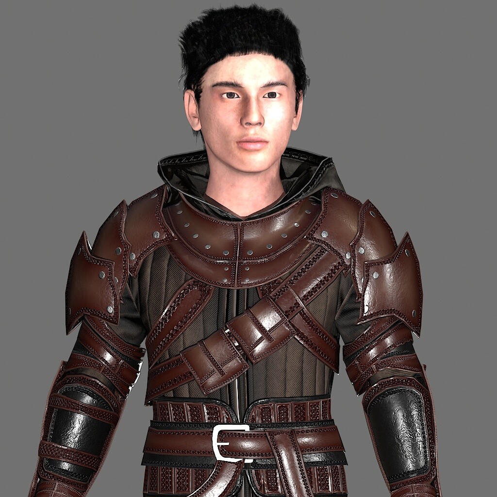 ArtStation Fantasy fighter in leather armor. Game character