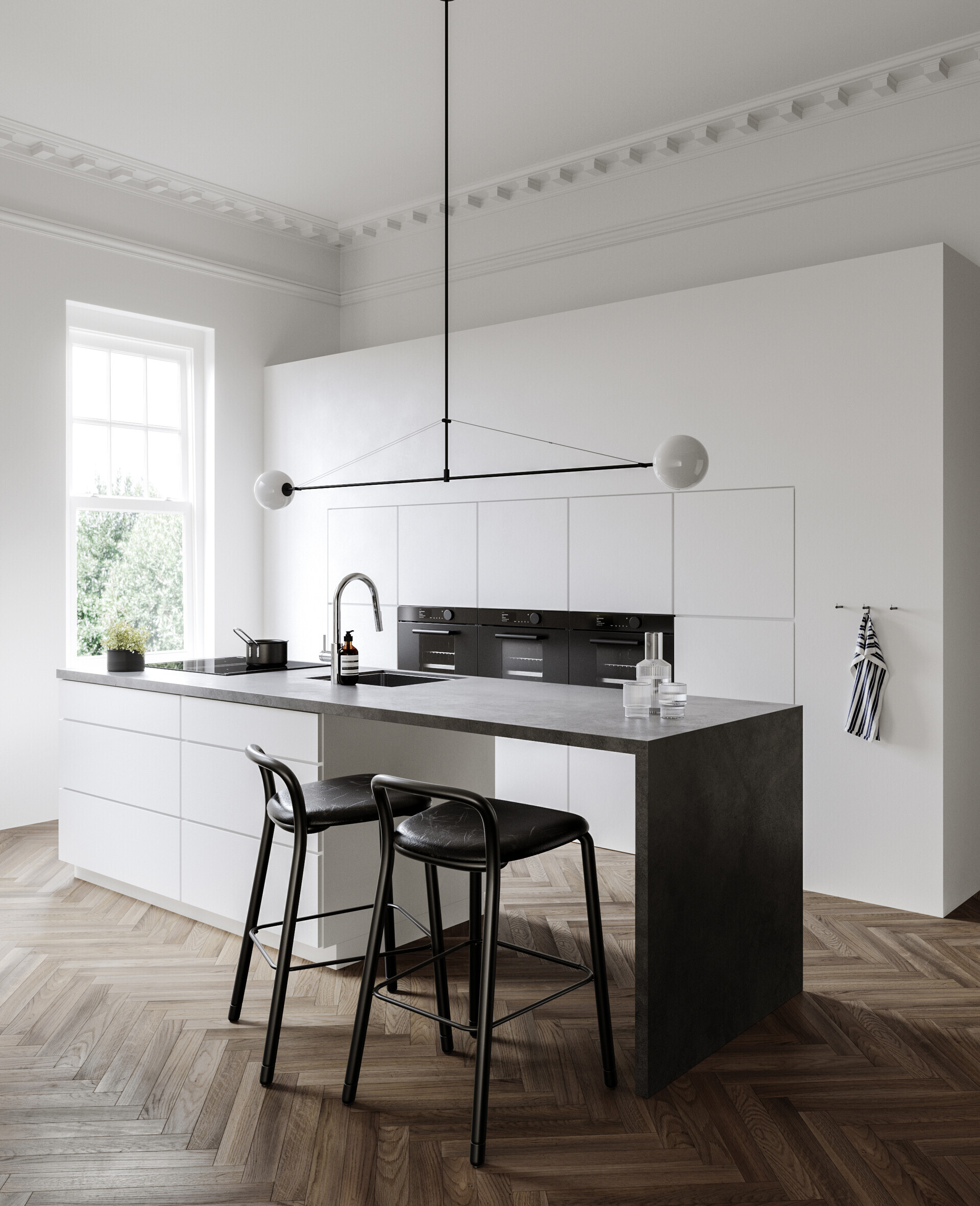 ArtStation - White Contemporary Kitchen - A Photo reference exercise ...