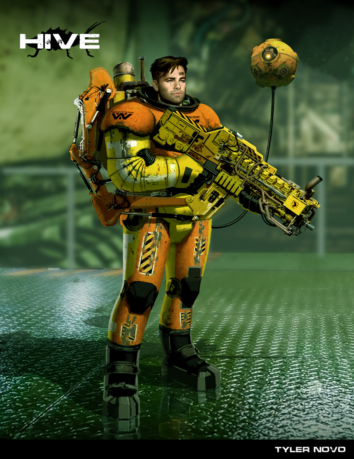 You play as Ben, a blue collared mercenary.