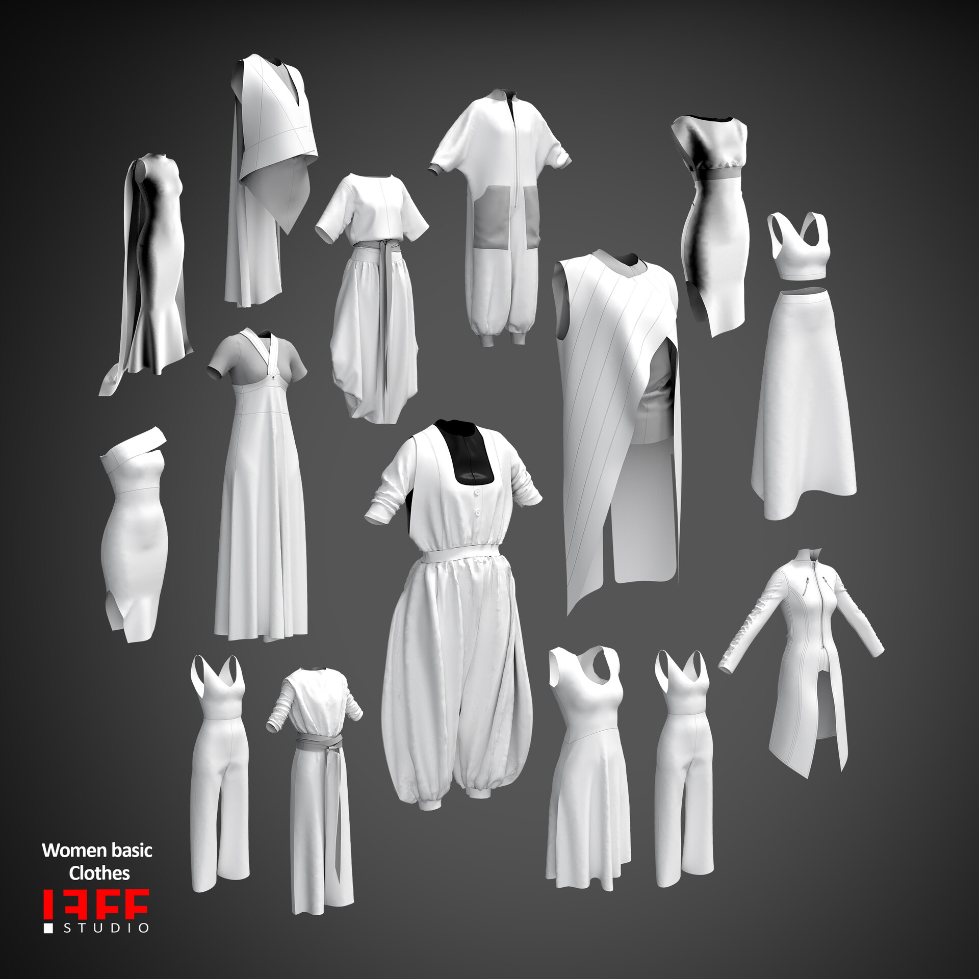 ArtStation - WOMEN BASIC CLOTHES AND ACCESSORIES
