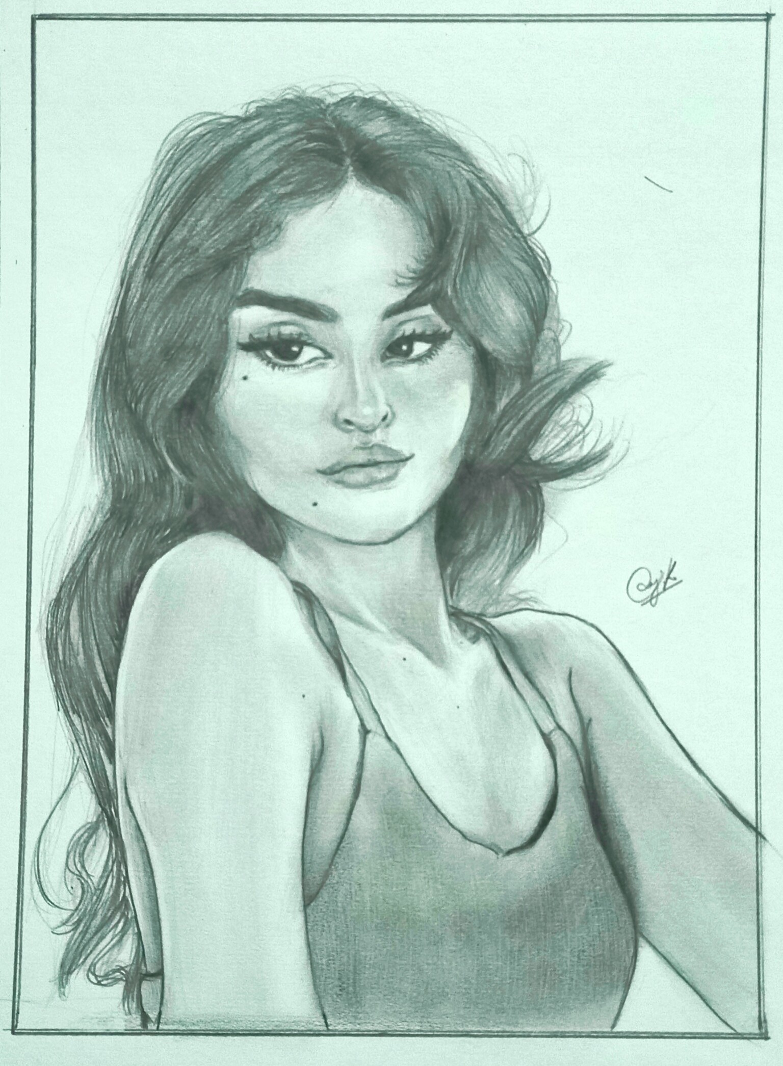 Drawing of a beautiful girl — Hive