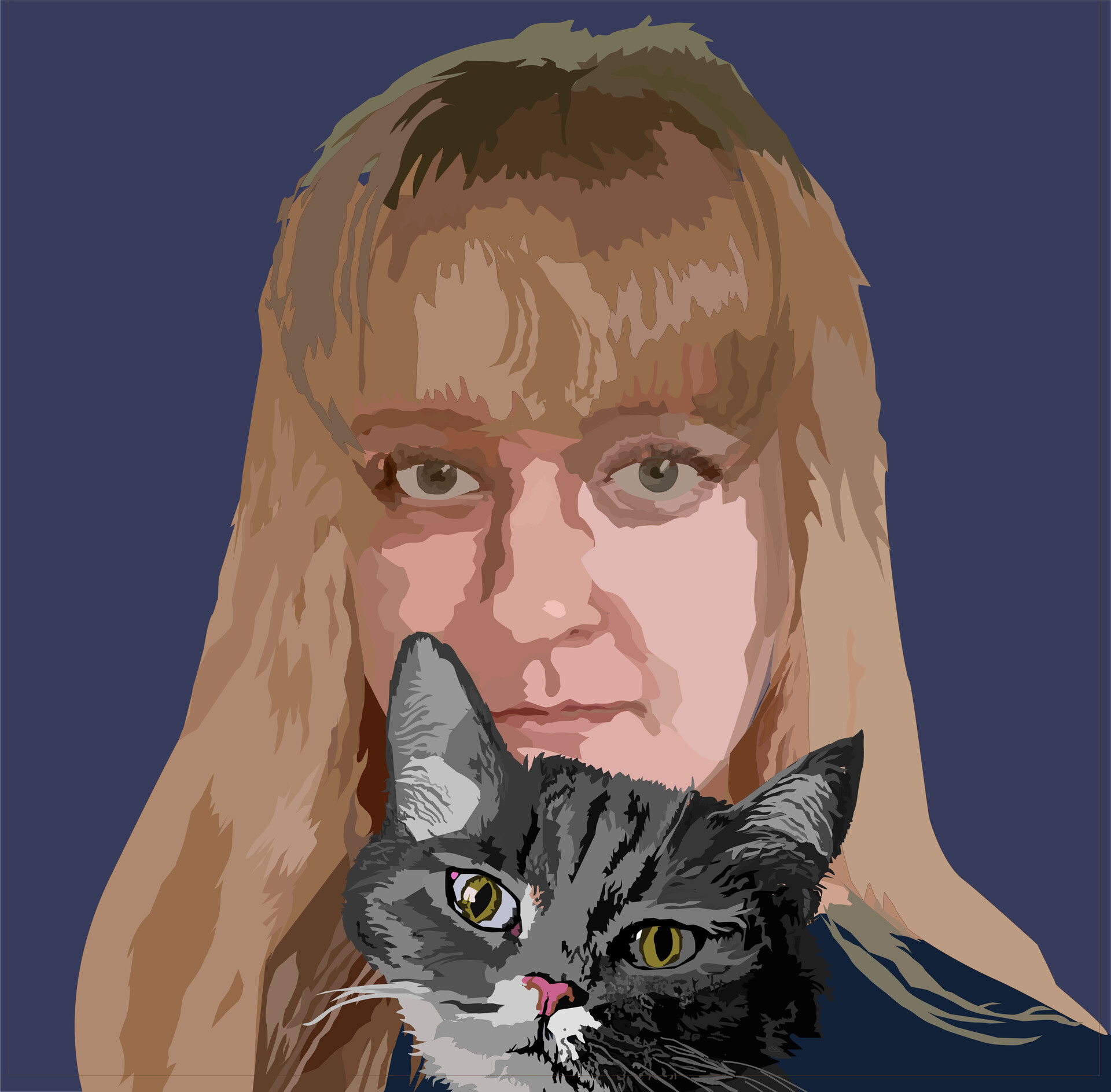 ArtStation - Девушка с кошкой