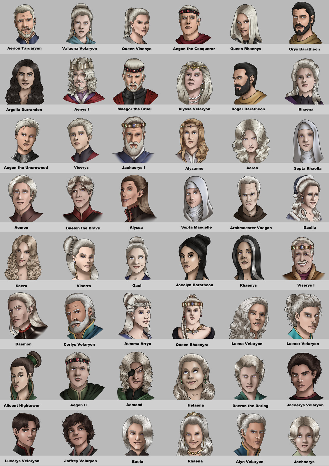 Jota Saraiva - Targaryen Family Portraits