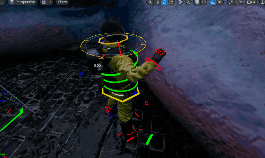 Rigged in Blender, Control Rig set up in Unreal
