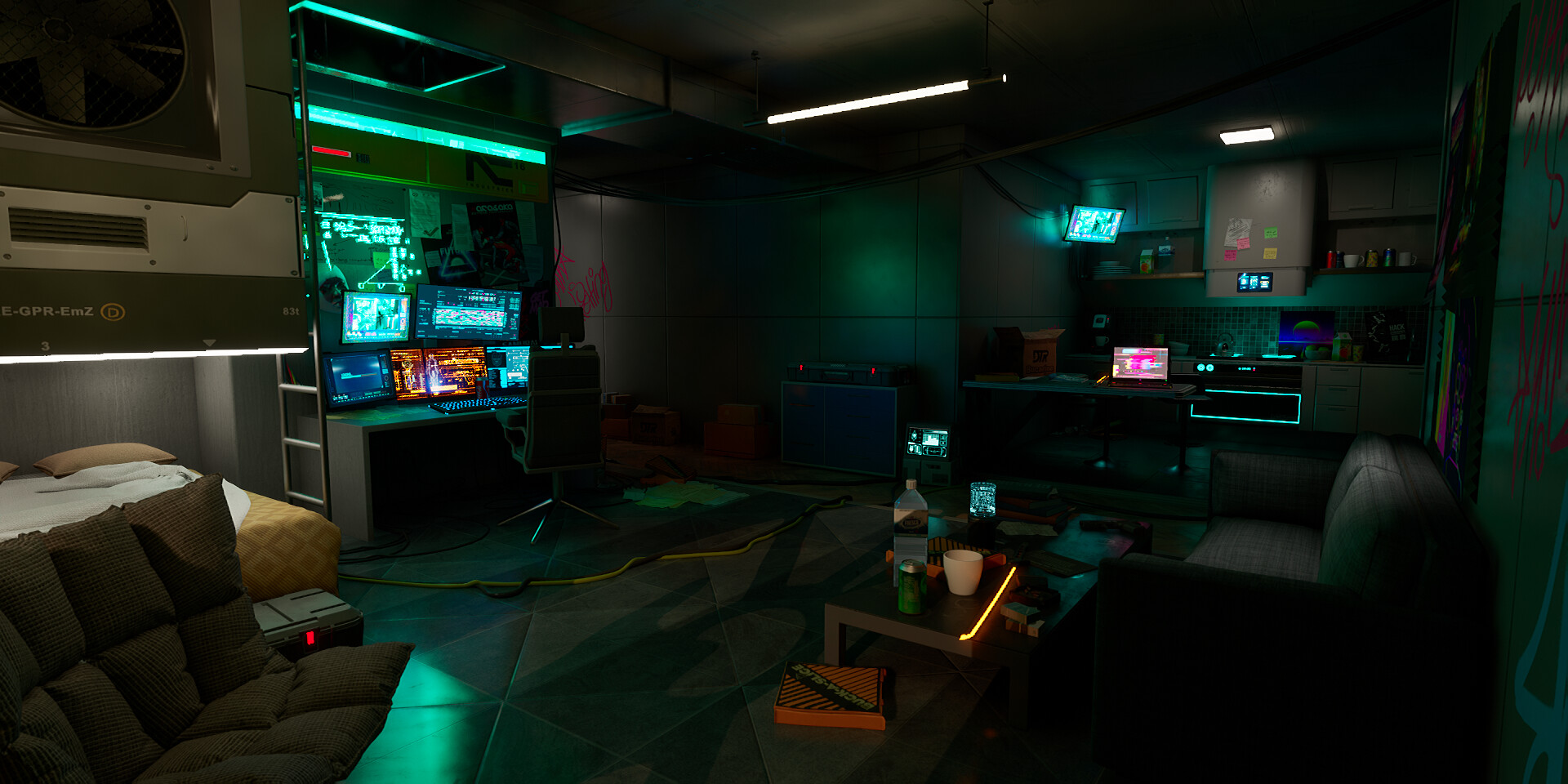 ArtStation - Gamer Room: Cyberpunk