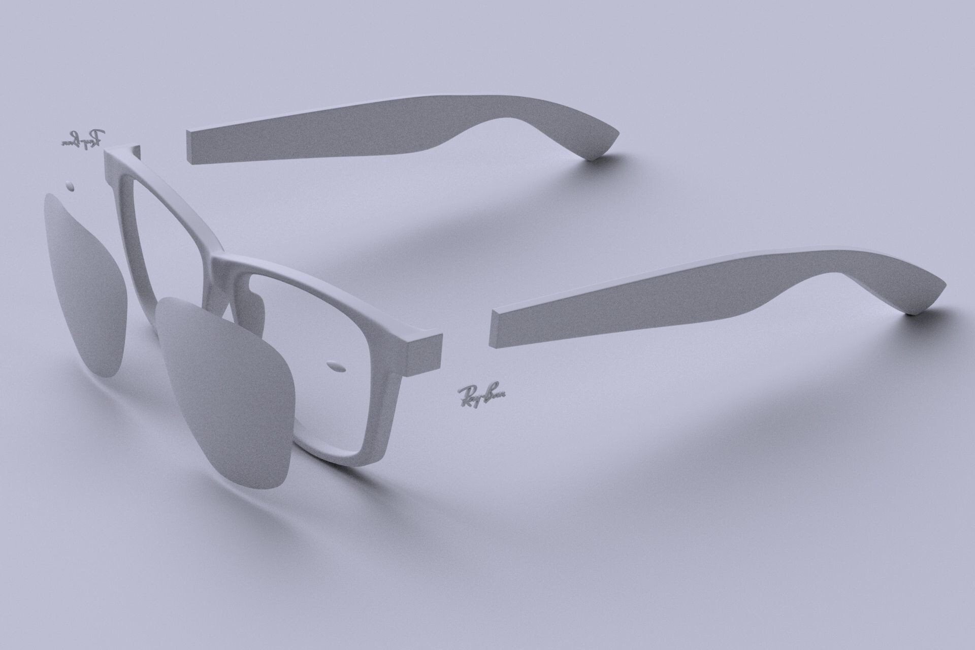 ArtStation Ray-Ban New Wayfarer glasses 3D model