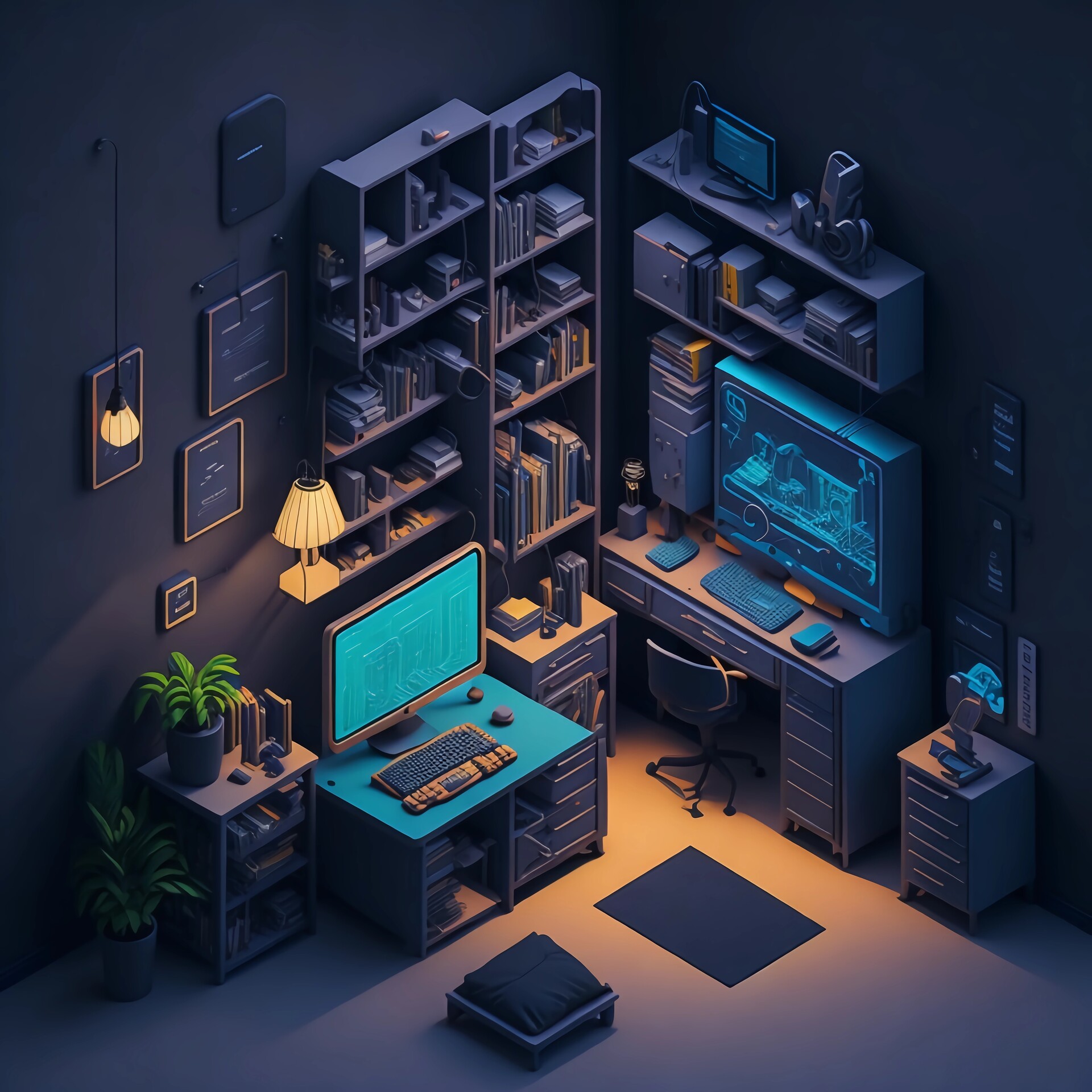 ArtStation - Isometric Programmer Room