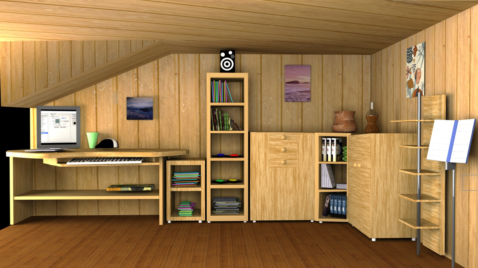 study room interior model