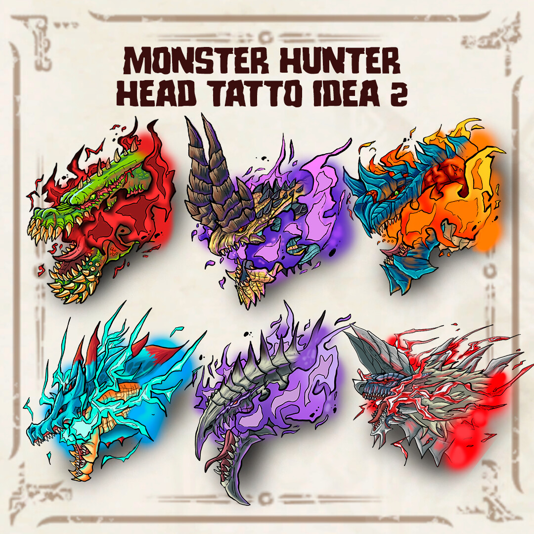 Monster Hunter Fatalis Glyph Tattoos  Ink Art Tattoos