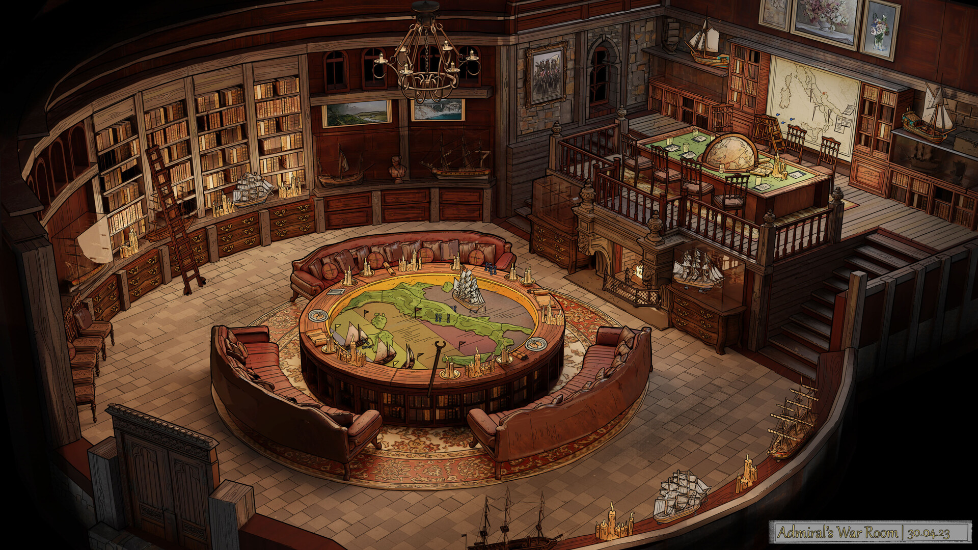 ArtStation Admiral s War Room A Place For Strategy And Comfort ArtStation Admiral s War Room A Place For Strategy And Comfort