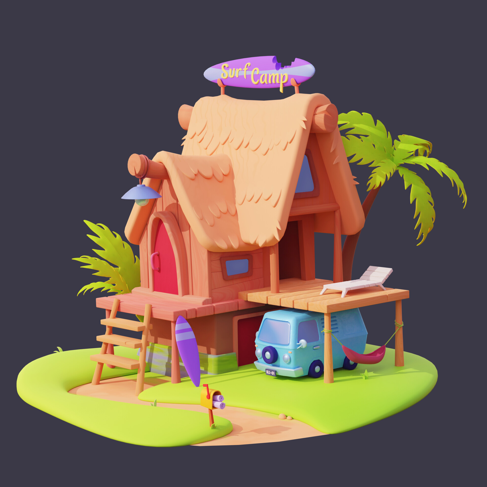 ArtStation - Surf Camp building